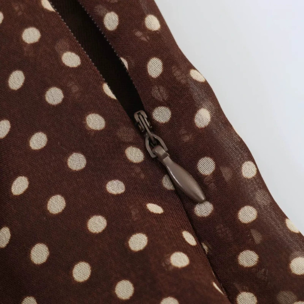 ZARA Versatile Midi Polka Dot Drawstring Skirt